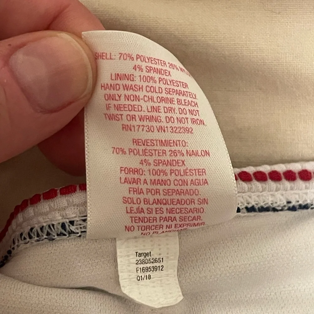 Xhilaration Navy, White & Red Striped swim suit - Picture 11 of 11